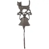 Clayre & Eef Ouderwetse Deurbel 14x14x24 cm Bruin Metaal