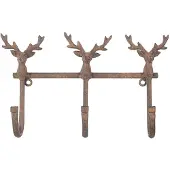 Clayre & Eef Wandkapstok 3 Haken 27x5x15 cm Bruin Metaal