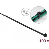 DeLOCK Tie-wraps 200 x 4,8mm / zwart - hittebestendig en UV-resistent (100 stuks)