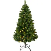 Everlands Kaemingk 678250 Kerstboom met LED-verlichting, binnen, 150-160 cm, groen / warm wit