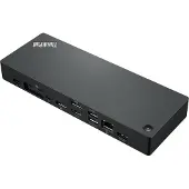 Lenovo ThinkPad Thunderbolt 4, Docking station + USB-hub, Rood, Zwart