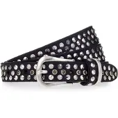 B.belt Studded belt Leer 85 cm zwart