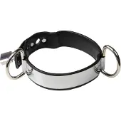 Rimba - Verstelbare Lederen Halsband met Metalen Plaat en Hangslot - Stijlvol en Veilig