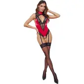 Cottelli collection - kanten body met halternek - rood