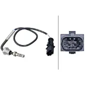 Hella Temperatuursensor uitlaatgas, geschroefd, 2-polig, 320 mm kabel, , voor CHRYSLER