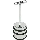 Alco Deurstopper, rond, antislip, rubberen onderkant, met handgreep, Ø 65 x H 155 mm, verchroomd ijzer, chroom