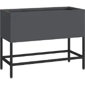 vidaXL Verhoogde plantenbak voor de tuin, antraciet, 60 x 26 x 45 cm, staal
