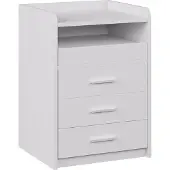 Vicco Edis Nachtkastje – 45 x 64 cm met 3 lades Wit