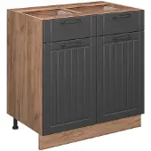Vicco Fame-Line Keukenonderkast – 80 cm, WB Eik Donkergrijs