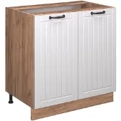 Vicco Fame-Line Keukenonderkast – 80 cm met legplank, WB Eik Wit Landhuis