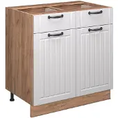 Vicco Fame-Line Keukenonderkast – 80 cm, WB Marmer Wit Landhuis