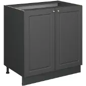 Vicco Fame-Line Wastafelkast – 80 cm met legplank, WB Eik Anthrazit-Gold Landhaus