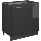 Vicco Fame-Line Wastafelkast – 80 cm met legplank, WB Eik Antraciet Hoogglans
