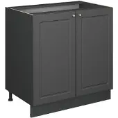 Vicco Fame-Line Wastafelkast – 80 cm met legplank, WB Marmer Anthrazit-Gold Landhaus