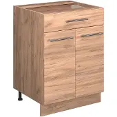 Vicco Fame-Line Keukenonderkast – 60 cm met lade, WB Marmer Krachtige eik goud