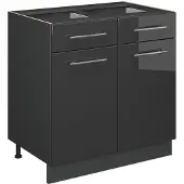 Vicco Fame-Line Keukenonderkast – 80 cm zonder werkblad Antraciet Hoogglans