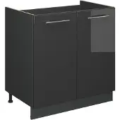 Vicco Fame-Line Wastafelkast – 80 cm, WB Marmer Antraciet Hoogglans