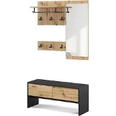 Vicco Selena Garderobe – 90 x 40 cm 4 delen Antraciet/Artisan