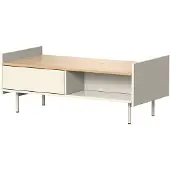Vicco Velina Salontafel – 100 x 50 cm met 2 lades Crème