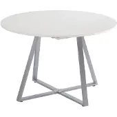 Vicco Eettafel Loyd, Wit/Grijs, 120-160 x 120 cm uitschuifbaar