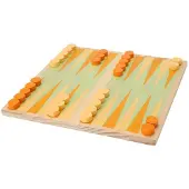 CARUNO Houten bordspel backgammon reisspel compact formaat 20x20cm.
