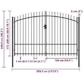 vidaXL Hekpoort Woerden dubbele deur met puntige bovenkant 299,5x249,5 cm