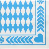 Papstar 250 Servetten 3-laags 1/4 vouw 33 cm x 33 cm Beiers blauw