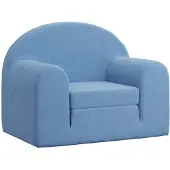 vidaXL Kinderslaapbank zacht pluche blauw