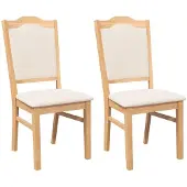 vidaXL Eetkamerstoelen met kussens 2 stuks massief hout rubber