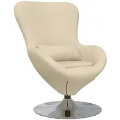 vidaXL Eivormige stoel Crème 63 x 73 x 90 cm Stof