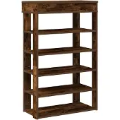 vidaXL Schoenenrek 60x30x98 cm bewerkt hout gerookt eikenkleurig