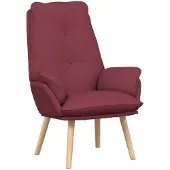 vidaXL Fauteuil Wijnrood 69 x 74 x 93 cm Stof en multiplex