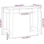 vidaXL Bureau 100x45x75 cm bewerkt hout sonoma eikenkleurig