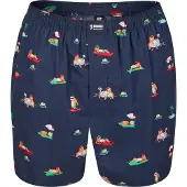 Happy Shorts X heren wijde boxershort met binnenbroek luiaard print