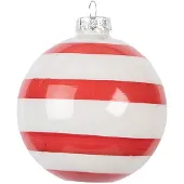Clayre & Eef Kerstbal Overig Ø 8x8 cm Rood Roze Glas Kerstballen