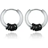 LGT JWLS Stalen creolen Flexible Rings Silver Black-18mm