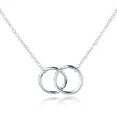 LGT JWLS Hippe dames ketting Dubbele Cirkel Zilverkleurig 45cm