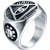 Mendes Edelstaal zegelring voor mannen Eye Of Providence-20mm