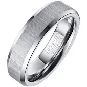 Mendes Wolfraam heren ring Geborstels Mat 6mm-21.5mm