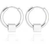 LGT JWLS Stalen creolen Flexible Square Silver-16mm