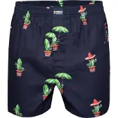 Happy Shorts X heren wijde boxershort met binnenbroek cactus print