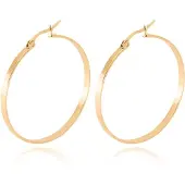 Cilla Jewels Dames oorringen Edelstaal Goudkleurig-50mm