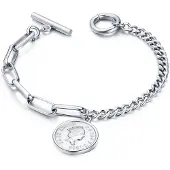 Cilla Jewels Dames Armband met Koningin Elizabeth Munt Zilver