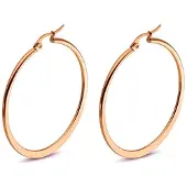 Cilla Jewels Hoop Oorringen Edelstaal Rose-50mm