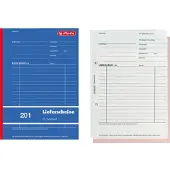 Herlitz leveringsboek A5, 2×50 vel, wit/roze, doorschrijfpapier