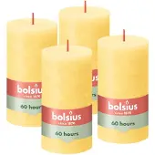 Bolsius - Rustieke Kaars - 4 Stuks - Licht Geel - 13cm