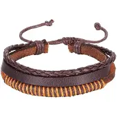 LGT JWLS Leren armband Heren Verstelbaar Touw Bruin