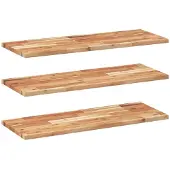 vidaXL Wandschappen 3 st zwevend olieafwerking 80x30x2 cm acaciahout