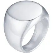 Mendes Stalen heren ring Ronde Zegel Zilverkleurig-20mm