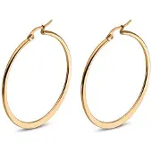 Cilla Jewels Hoop Oorringen Edelstaal Goudkleurig-40mm